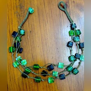 Handcrafted glass bead necklace